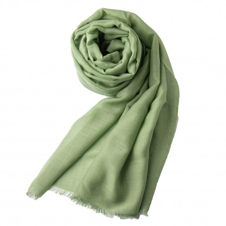 Sjal dame i cashmere og silke – salviegrøn