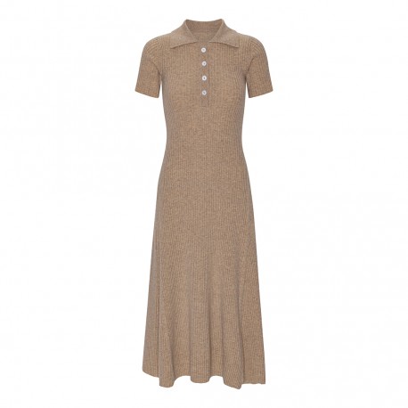 Strikkjole dame i merinould og cashmere – beige