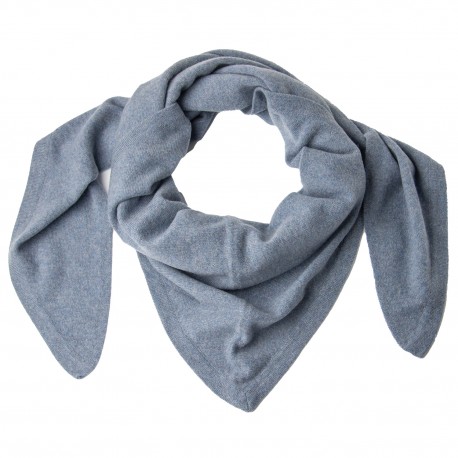 Tørklæde dame i cashmere – dueblå, trekantet