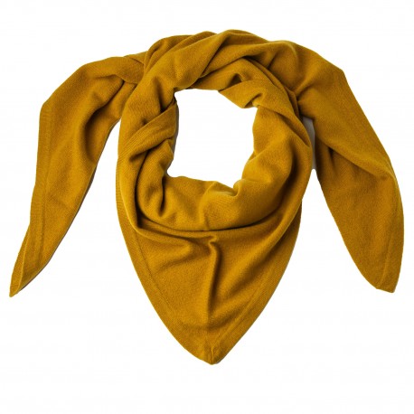 Tørklæde dame i cashmere – karry, trekantet