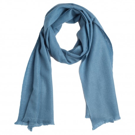 Halstørklæde dame i cashmere – dueblå, 150 x 30 cm