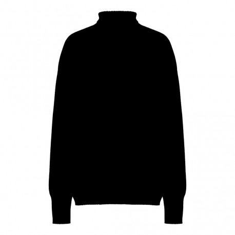 Sweater dame i cashmere – sort, oversize