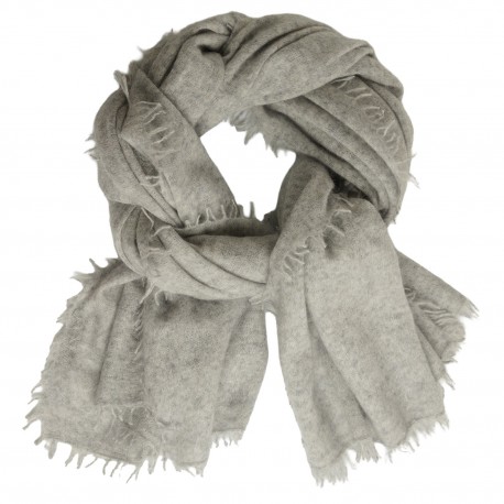 Tørklæde dame i cashmere – lysegrå, strikket